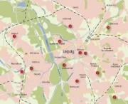 Buchcover und Innenansicht für das Buch: Zu Fuß durch Leipzig