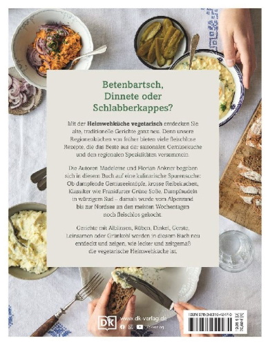 Buchcover und Innenansicht für das Buch: Heimwehküche vegetarisch