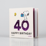 Buchcover und Innenansicht für das Buch: Peanuts Geschenkbuch: Happy Birthday zum 40. Geburtstag
