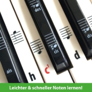 Buchcover und Innenansicht für das Buch: ARTIST AHEAD® Noten Aufkleber für Klavier & Keyboard