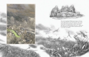 Buchcover und Innenansicht für das Buch: The Hobbit Sketchbook