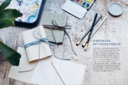 Buchcover und Innenansicht für das Buch: Sewing Happiness: Ein Jahr voller einfacher Nähprojekte für mehr Lebensfreude