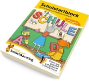 Buchcover und Innenansicht für das Buch: Schulstart-Block ab 6 Jahre - Buchstaben schreiben lernen