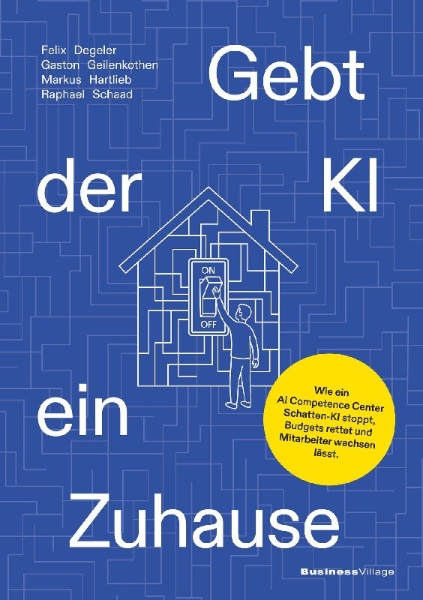 Buchcover und Innenansicht für das Buch: Gebt der KI ein Zuhause