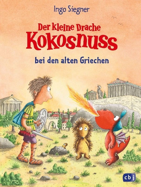 Buchcover und Innenansicht für das Buch: Der kleine Drache Kokosnuss bei den alten Griechen