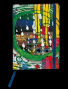 Buchcover und Innenansicht für das Buch: Hundertwasser Agenda 2027. Tagesplaner