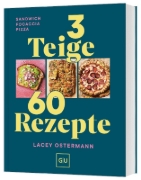Buchcover und Innenansicht für das Buch: 3 Teige - 60 Rezepte