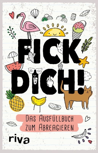 Buchcover und Innenansicht für das Buch: Fick dich! - Das Ausfüllalbum