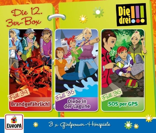 Buchcover und Innenansicht für das Buch: Die drei !!! - Die 12. 3er-Box (Folgen 34-36)
