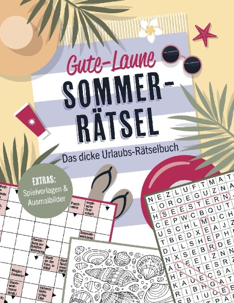 Buchcover und Innenansicht für das Buch: Gute-Laune-Sommerrätsel