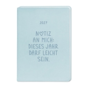 Buchcover und Innenansicht für das Buch: Terminplaner Lederlook 2027 Hellblau