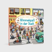 Buchcover und Innenansicht für das Buch: Wimmelspaß in der Stadt