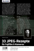 Buchcover und Innenansicht für das Buch: 33 JPEG-Rezepte für Fujifilm X-Kameras