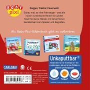 Buchcover und Innenansicht für das Buch: Baby Pixi (unkaputtbar) 115: Bagger, Traktor, Feuerwehr
