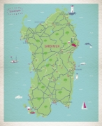 Buchcover und Innenansicht für das Buch: Glücksorte auf Sardinien