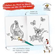 Buchcover und Innenansicht für das Buch: Trötsch Pettersson & Findus Zaubermalbuch