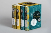 Buchcover und Innenansicht für das Buch: Friedrich Nietzsche, Werke in vier Bänden (Menschliches, Allzu Menschliches - Also sprach Zarathustra - Jenseits von Gut und Böse - Götzendämmerung/Der Antichrist/Ecce Homo) (4 Bände im Schuber)