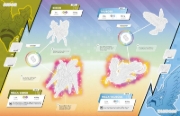 Buchcover und Innenansicht für das Buch: Pokémon The Official Mega Evolutions Sticker Book