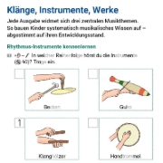Buchcover und Innenansicht für das Buch: Das Übungsheft Musik 1/2