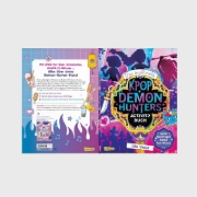 Buchcover und Innenansicht für das Buch: Das inoffizielle K-POP DEMON HUNTERS Activity Buch