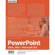 Buchcover und Innenansicht für das Buch: PowerPoint 2024, 2021 + Microsoft 365