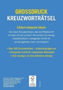 Buchcover und Innenansicht für das Buch: Großdruck Kreuzworträtsel - Band 4 - Über 280 Rätsel in großer Schrift für Senioren & Erwachsene