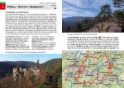 Buchcover und Innenansicht für das Buch: ROTHER Wanderführer Vogesen. 60 Touren zu Panoramagipfeln, Felsen, Seen und Burgen zwischen Elsass und Lothringen