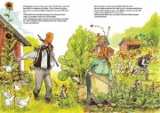 Buchcover und Innenansicht für das Buch: På äventyr med Pettson och Findus