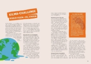 Buchcover und Innenansicht für das Buch: Klimafreundlich essen mit der CO2-Challenge