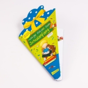 Buchcover und Innenansicht für das Buch: Schlau für die Schule: Lustige Rätsel zum Schulanfang (Schultüte blau)