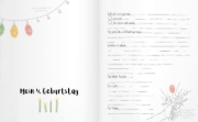 Buchcover und Innenansicht für das Buch: Hipp, hipp, hurra! MEIN GEBURTSTAGSBUCH