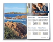 Buchcover und Innenansicht für das Buch: KOMPASS Wanderführer Sardinien, 75 Touren mit Extra-Tourenkarte