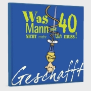 Buchcover und Innenansicht für das Buch: Geschafft! Was Mann mit 40 nicht mehr tun muss!