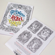 Buchcover und Innenansicht für das Buch: Good Night Stories for Rebel Girls: Rebel Pack Coloring Book