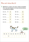 Buchcover und Innenansicht für das Buch: Fit fürs Rechnen 1. Klasse. Mein 5-Minuten-Block