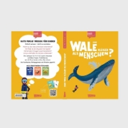 Buchcover und Innenansicht für das Buch: Big Questions Answered: Are whales and dolphins smarter than humans?