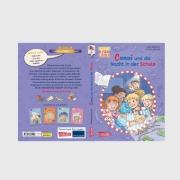 Buchcover und Innenansicht für das Buch: Lesen lernen mit Conni: Conni und die Nacht in der Schule
