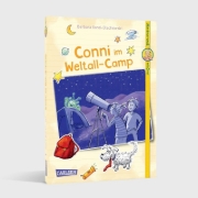 Buchcover und Innenansicht für das Buch: Abenteuerspaß mit Conni 5: Conni im Weltall-Camp