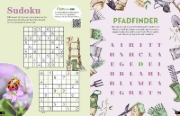 Buchcover und Innenansicht für das Buch: Das Garten-Rätselbuch - Mit Profi-Tipps von "mein schöner Garten" für das ganze Jahr