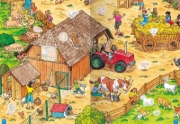 Buchcover und Innenansicht für das Buch: Wimmeln, Rätseln, Stickern: Tiere