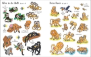 Buchcover und Innenansicht für das Buch: Mein erstes Stickerbuch: Affenbande