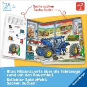 Buchcover und Innenansicht für das Buch: Sachen suchen - Bauernhof-Fahrzeuge