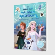 Buchcover und Innenansicht für das Buch: Disney Die Eiskönigin: Mein liebstes Bastelbuch - Zauberhafter Bastelspaß und Ausmalbilder
