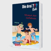 Buchcover und Innenansicht für das Buch: Die drei ??? Kids: Strand der Gefahren - Dreifachband