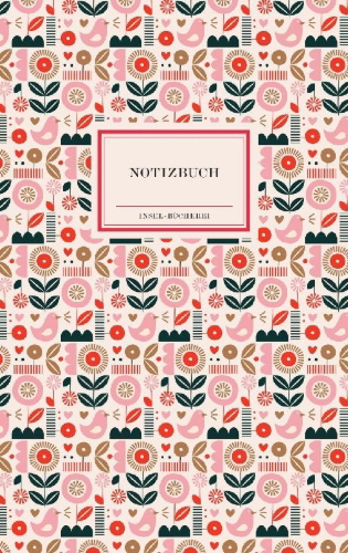 Buchcover und Innenansicht für das Buch: Notizbuch Insel-Bücherei 'Puderrosa Blumen retro'