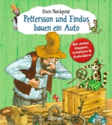 Buchcover und Innenansicht für das Buch: Pettson och Findus bygger en bil