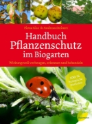 Buchcover und Innenansicht für das Buch: Handbuch Pflanzenschutz im Biogarten