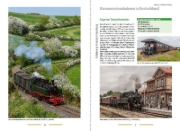 Buchcover und Innenansicht für das Buch: Unterwegs mit Museumsbahnen