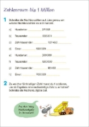 Buchcover und Innenansicht für das Buch: Fit für Mathe 4. Klasse. Mein 5-Minuten-Block