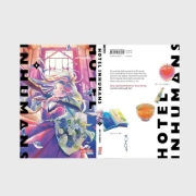 Buchcover und Innenansicht für das Buch: Hotel Inhumans